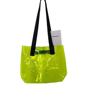 Fashion Clear Tote Bag PVC Transparent Stadium Approved - Neon Yellow Clear